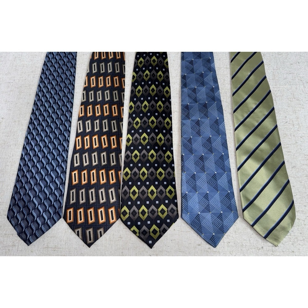 Men's Neck Tie‎ NeckTie LOT of 5 Silk Dockers Covington Murano Banana Republic